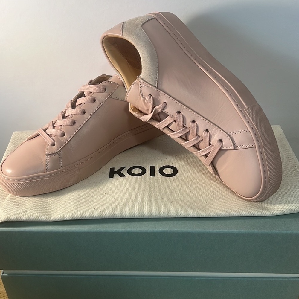 NEW KOIO‎ Capri Pink Fiore 40/10 36/6 Handmade Italian Leather Rubber Shoes